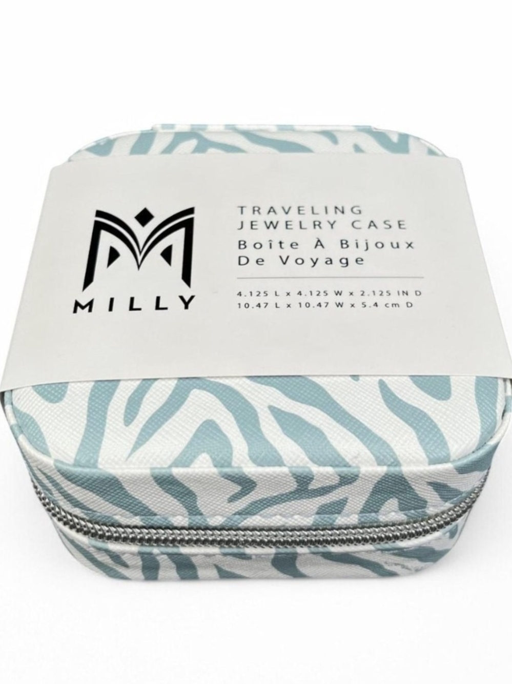 Milly Turquoise Zebra Traveling Jewelry Case